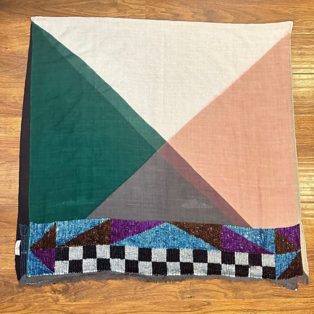 Essentiel Antwerp lightweight blanket scarf with sequin trim - Picture 5 of 6